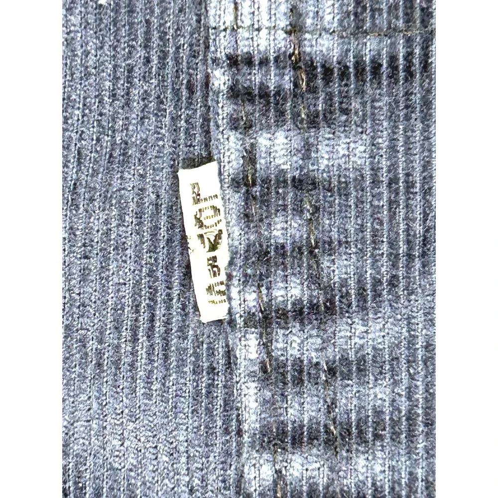 Vintage Levis 519 Corduroy Navy‎ Blue Pants White Tab Slim Straight 30x31 Retro